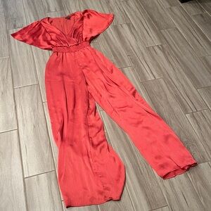 Vince Camuto Vibrant Coral Jumpsuit Small